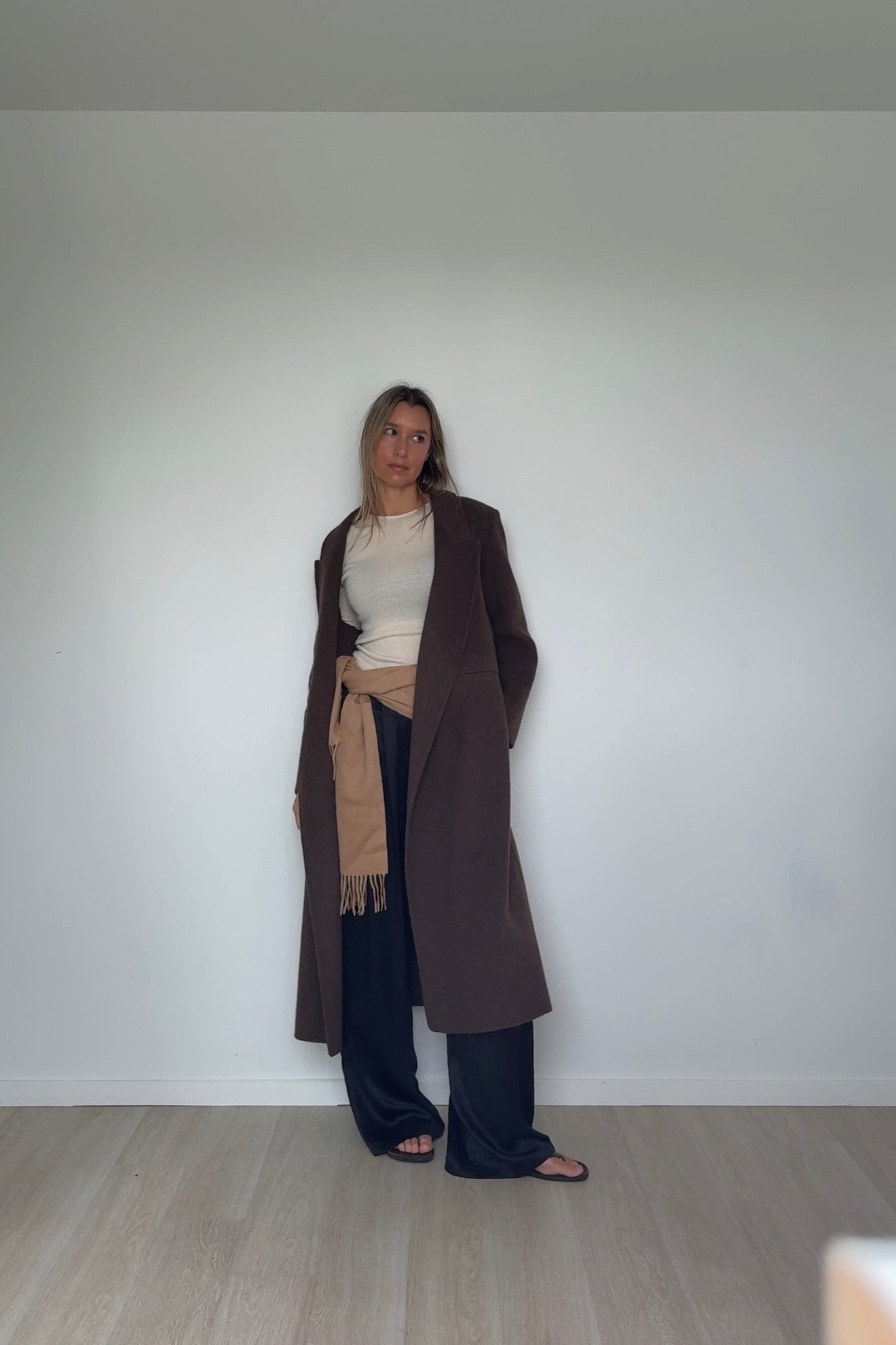 Cocoa Pure Cashmere Tassel Scarf