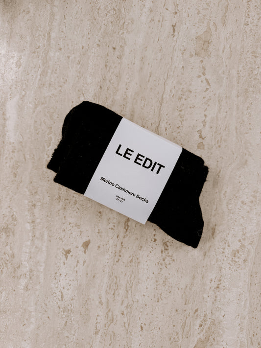 Merino Cashmere Lounge Socks Black