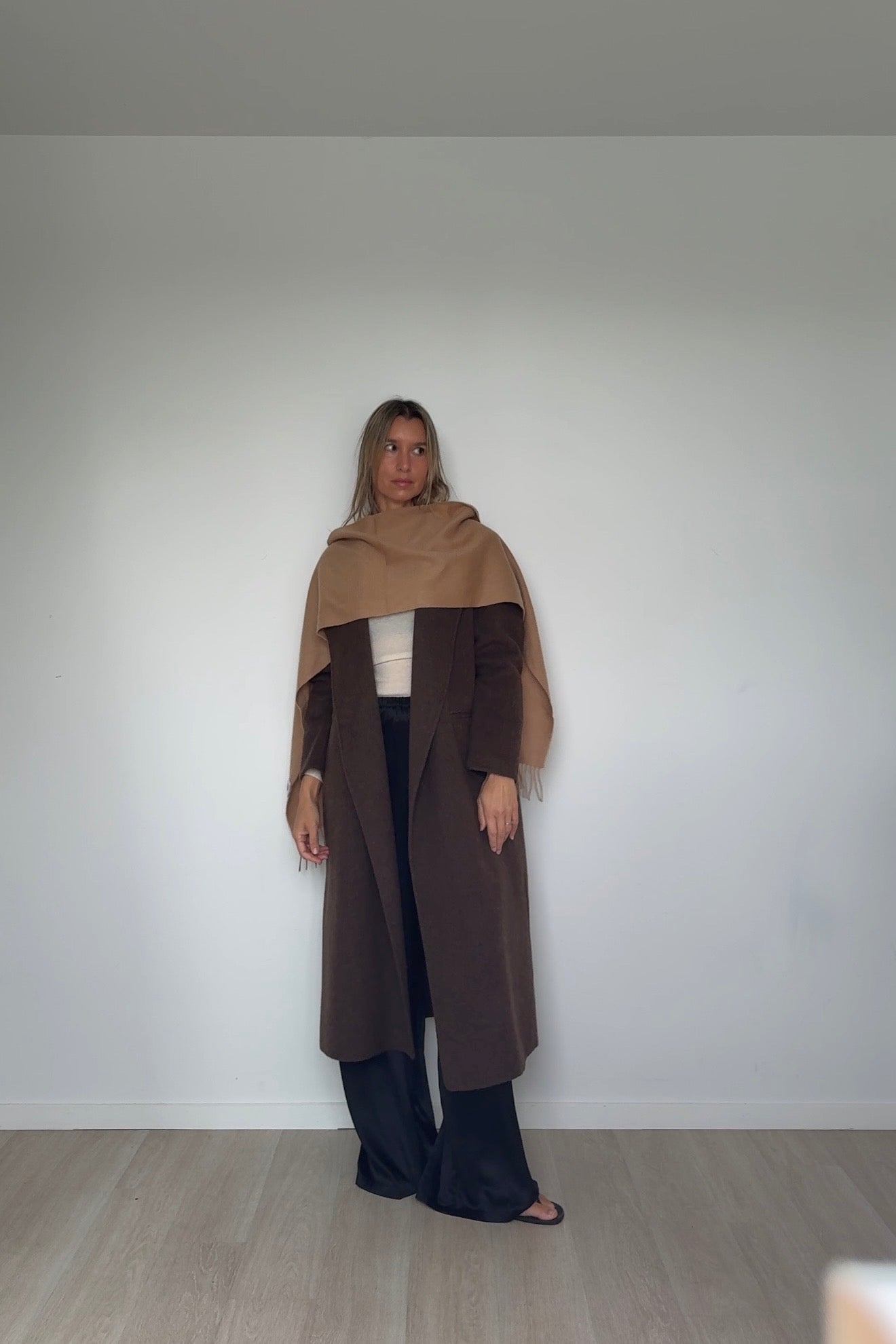Cocoa Pure Cashmere Tassel Scarf