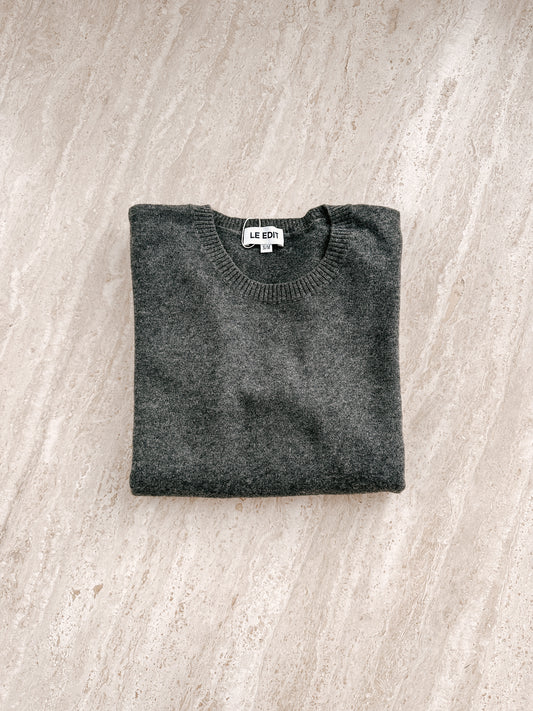 Pure Cashmere Crew Neck Jumper Storm Grey