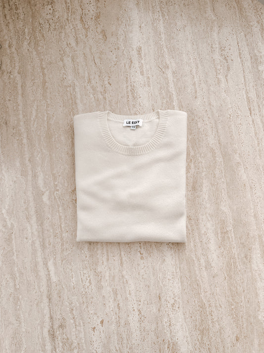 Boyfriend Pure Cashmere Crew Coconut