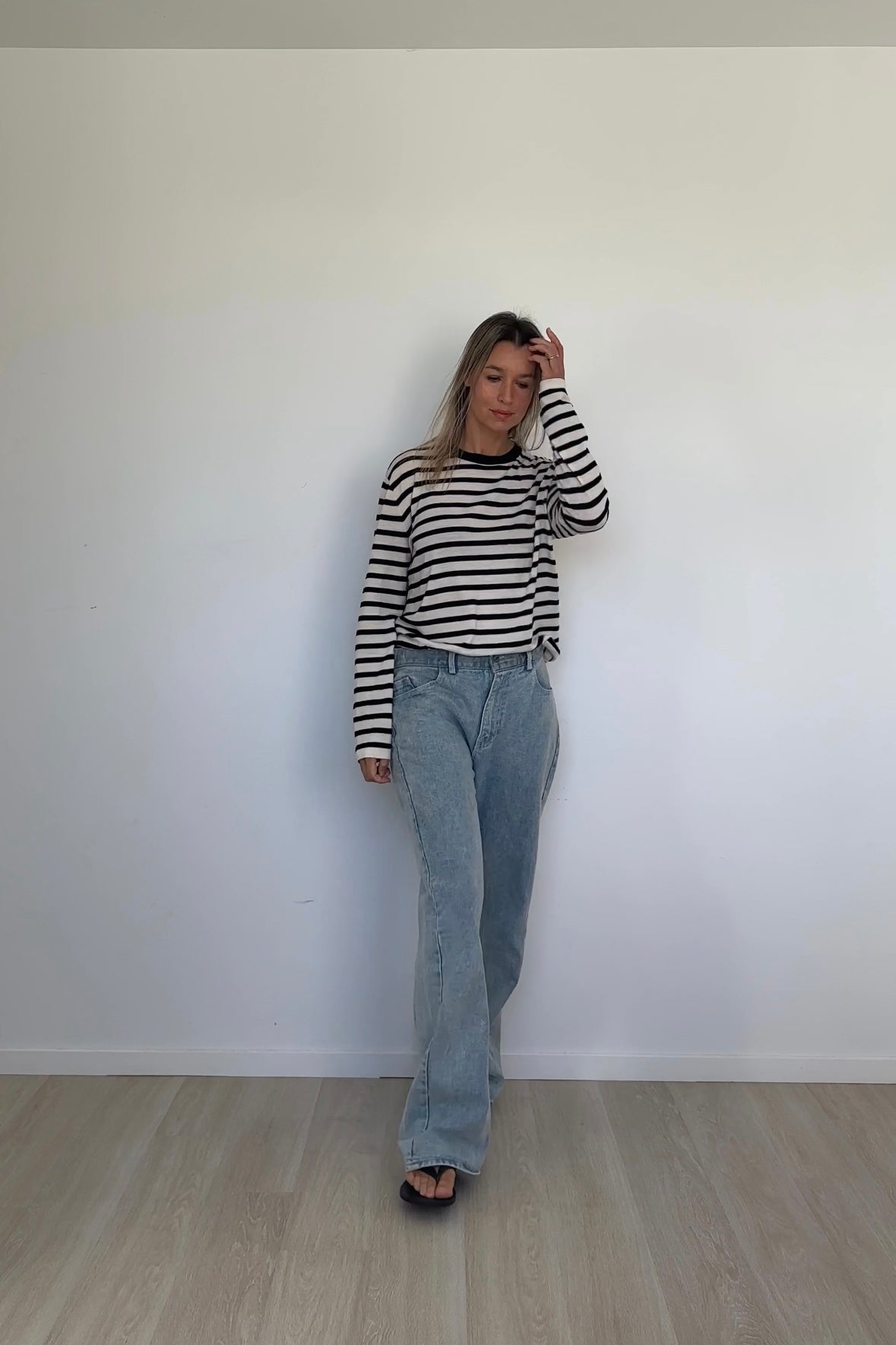 French Stripe Pure Merino Crew
