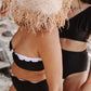 Black & White Scallop High Waist Bikini Bottoms