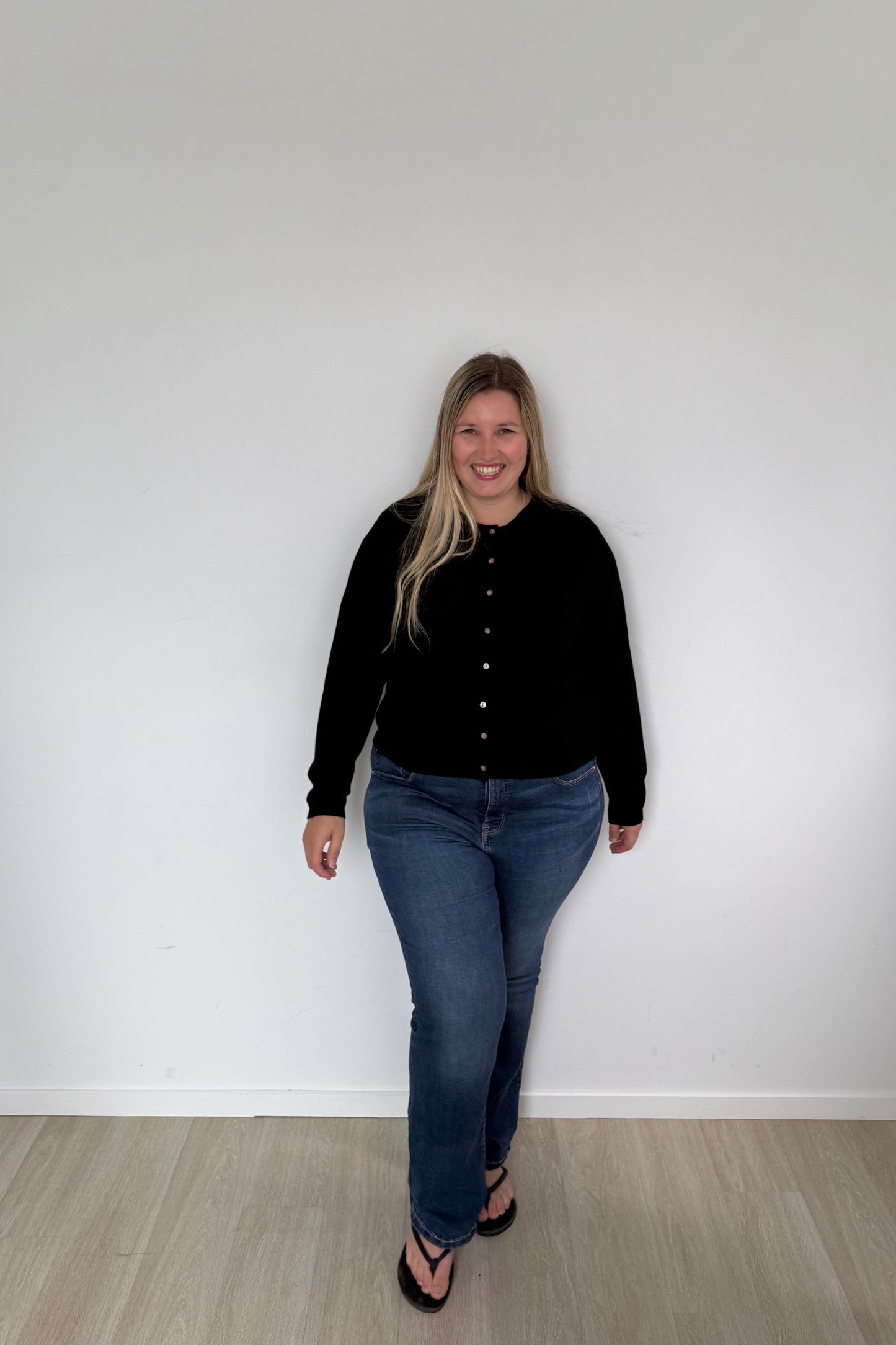 Black Pure Merino Cardigan