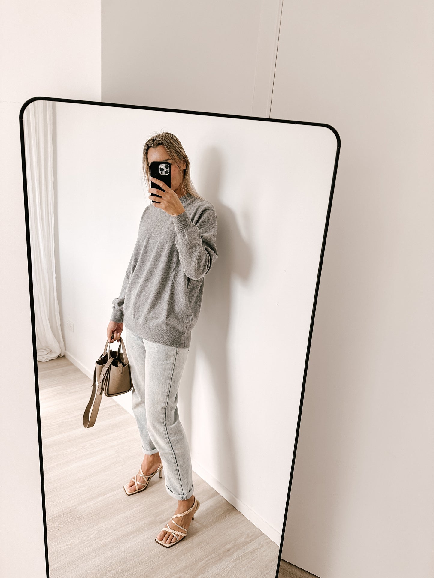 Marle Grey Boyfriend Pure Cashmere Crew Neck Jumper