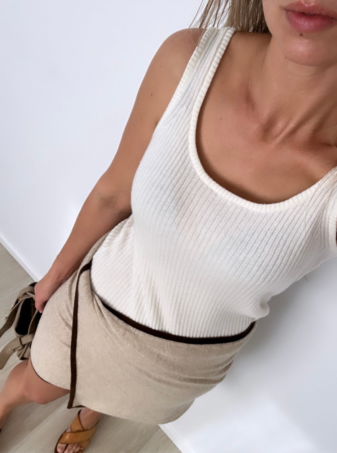 4-Way Cashmere Contrast Wrap Neutrals