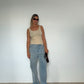 Pure Cashmere Ribbed Tank Beige