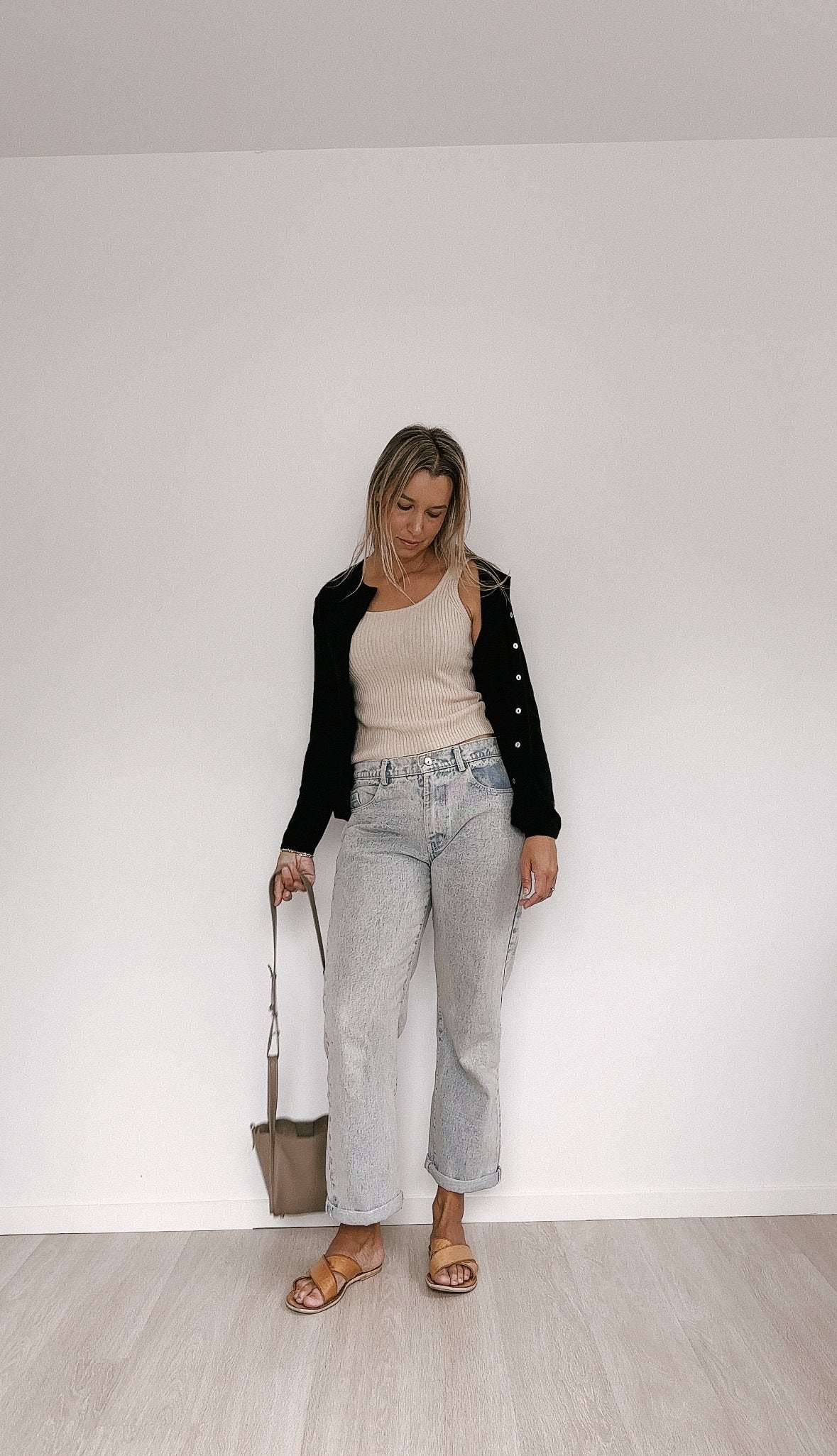 Pure Cashmere Ribbed Tank Beige