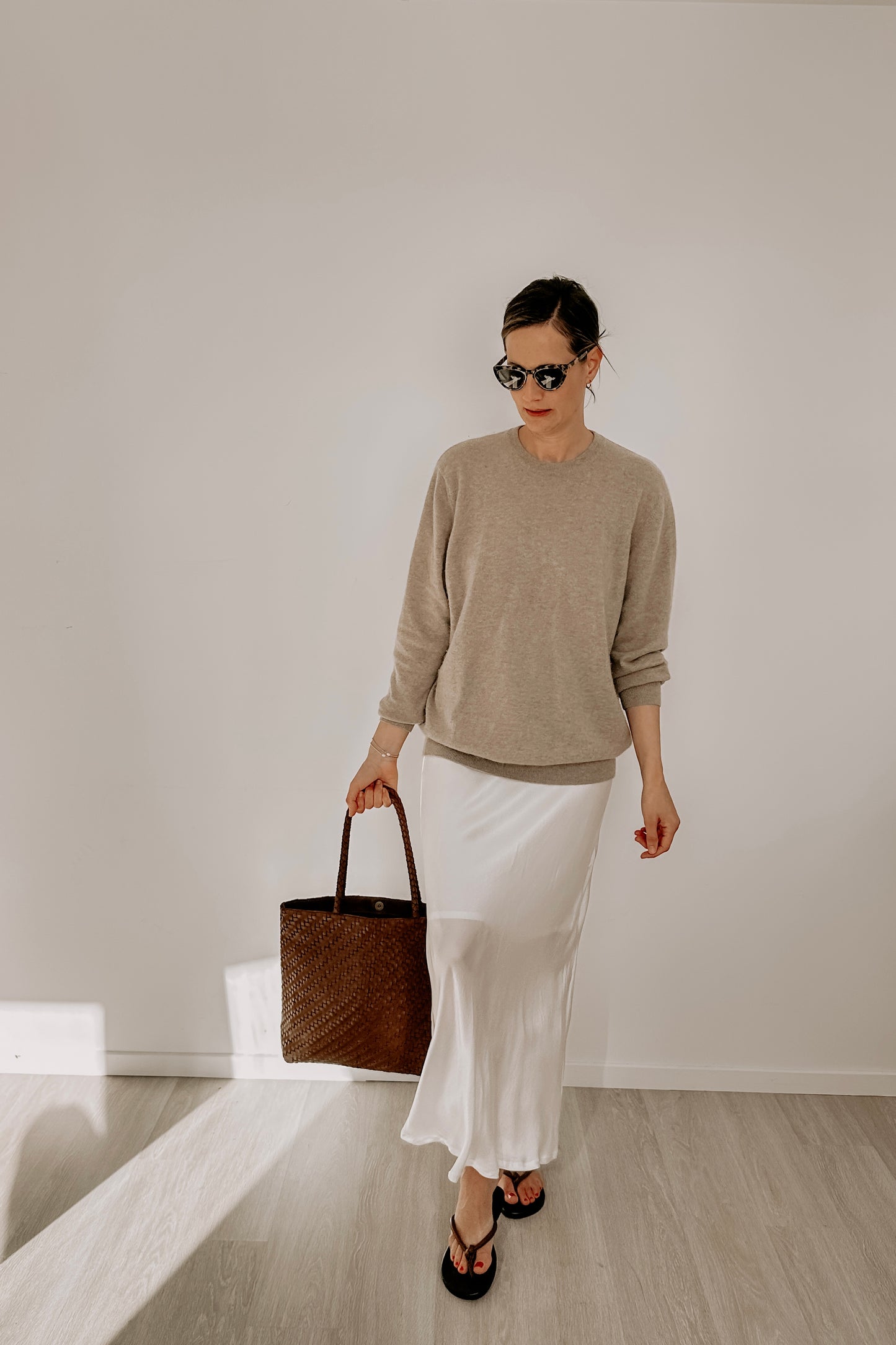Boyfriend Pure Cashmere Crew Neck Jumper Oatmeal