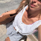 Woven Stripe Linen Shorts