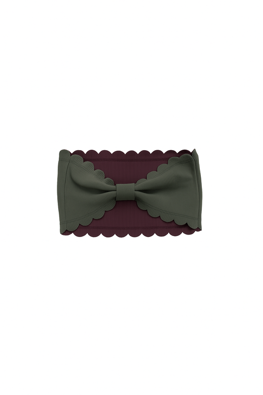 Moorea Scallop Bandeau Reversible Bikini Top