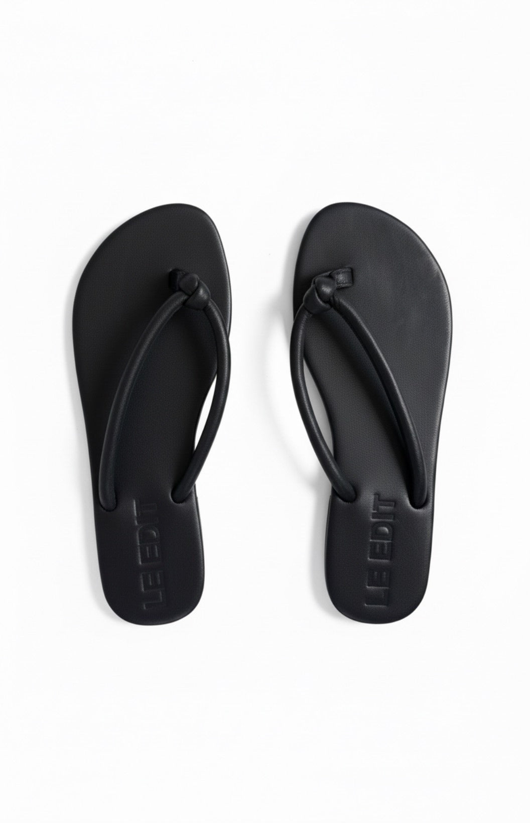 Knot Leather Sandals Black