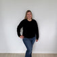 Black Pure Merino Crew Neck Jumper