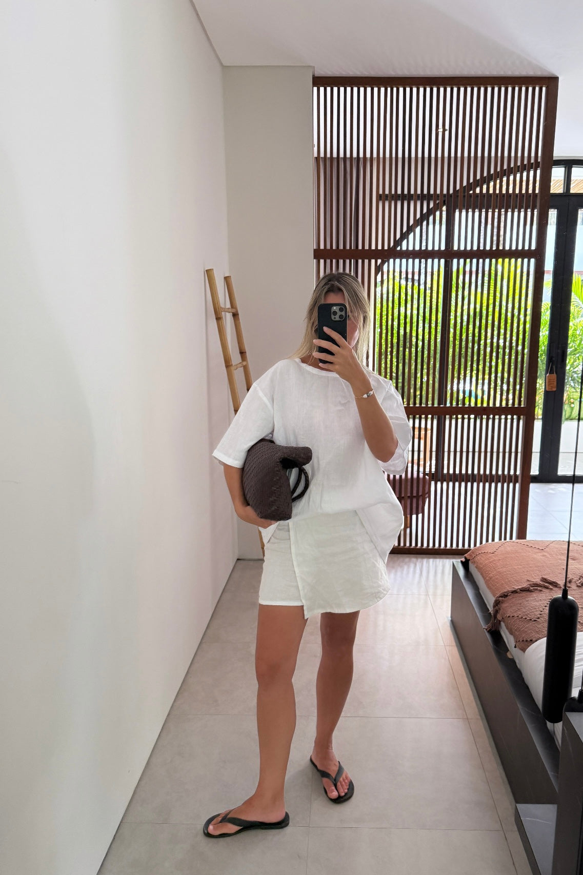 Linen Boyfriend Tee White