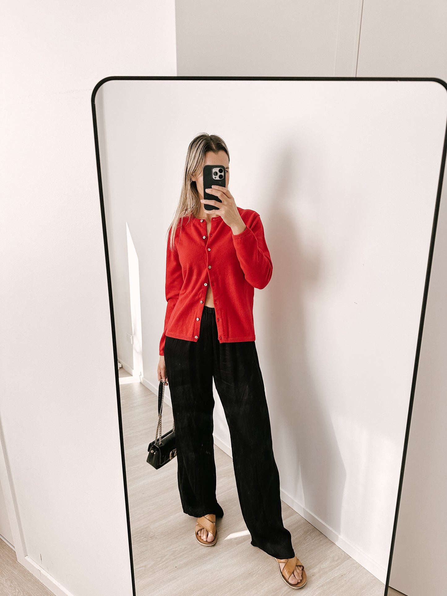 Pure Cashmere Cardigan Cherry Red