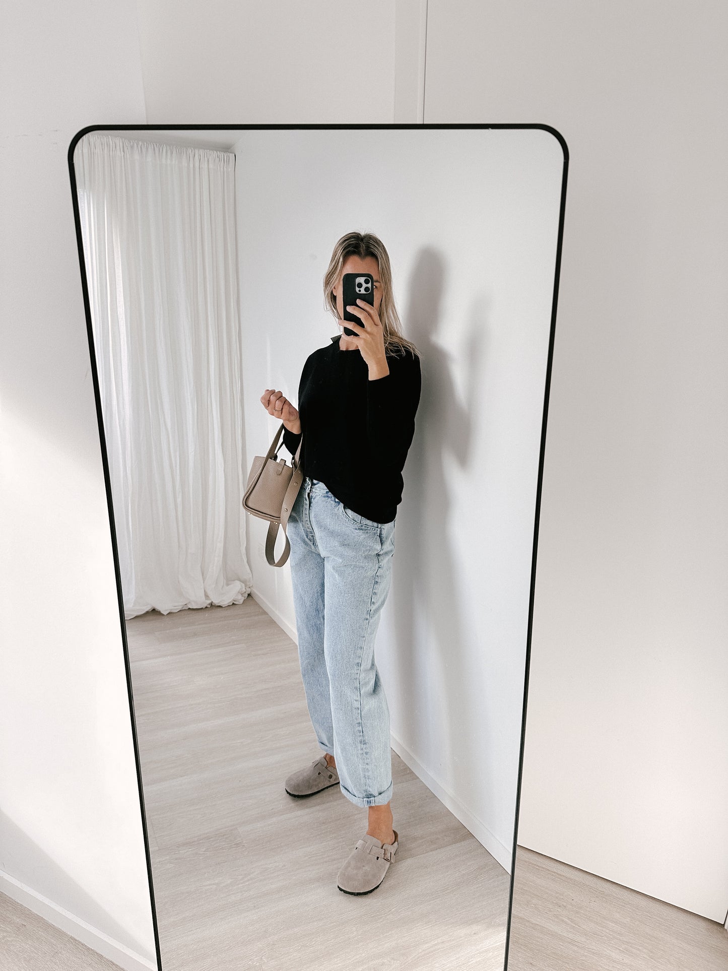 Black Pure Merino Crew Neck Jumper