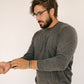Storm Grey Mens Pure Cashmere Crew Neck Jumper