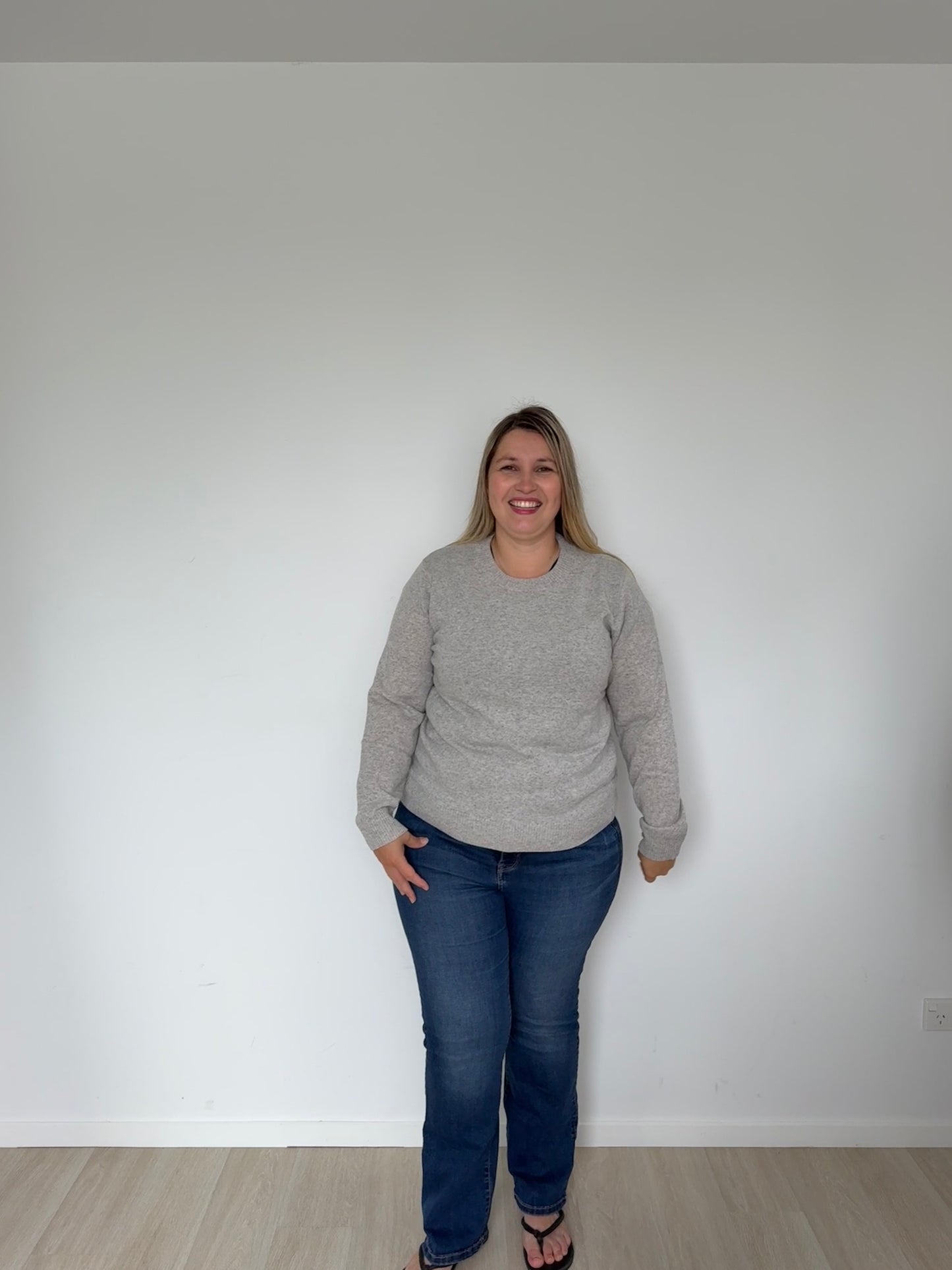 Marle Grey Organic Cotton Cashmere Crew
