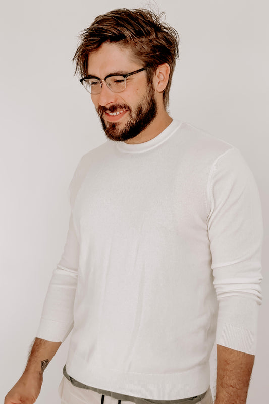 Coconut Mens Pure Cashmere Crew Neck Jumper