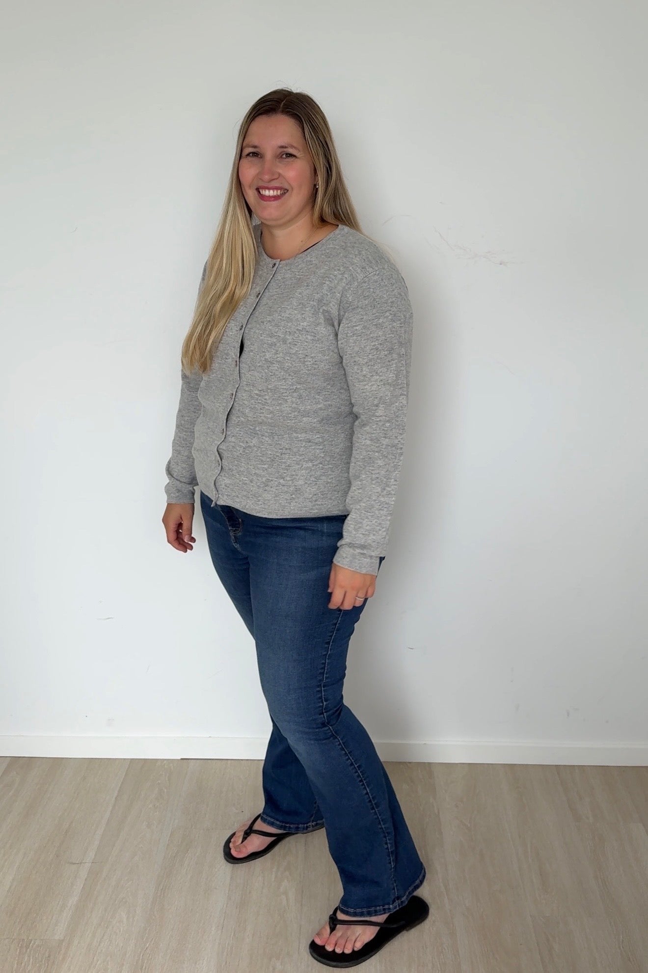 Marle Grey Pure Merino Cardigan