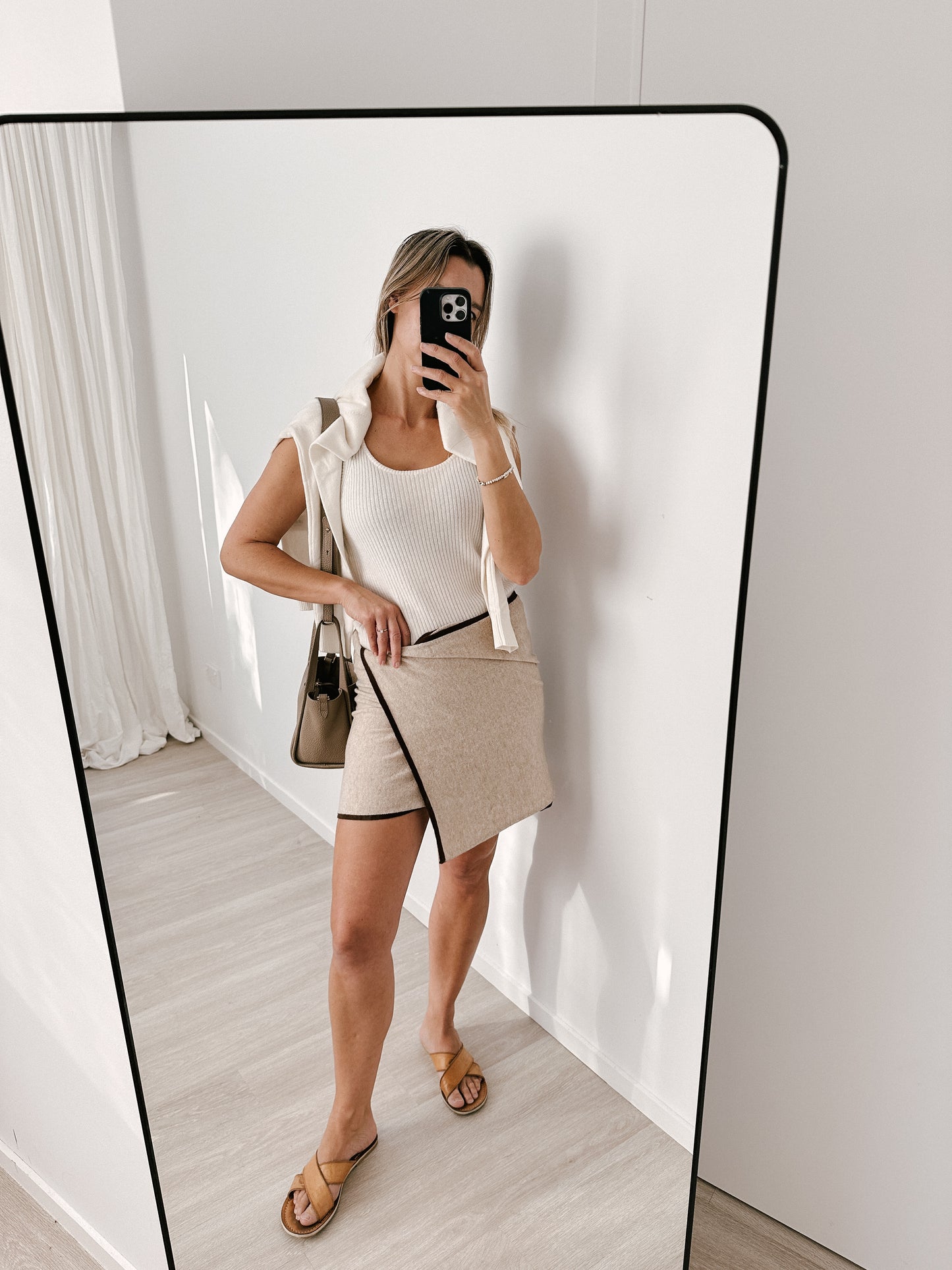 4-Way Cashmere Contrast Wrap Neutrals
