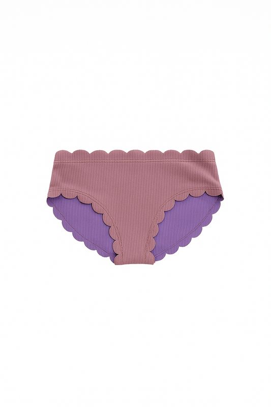 Seashell Reversible Mid Waist Bikini Bottoms
