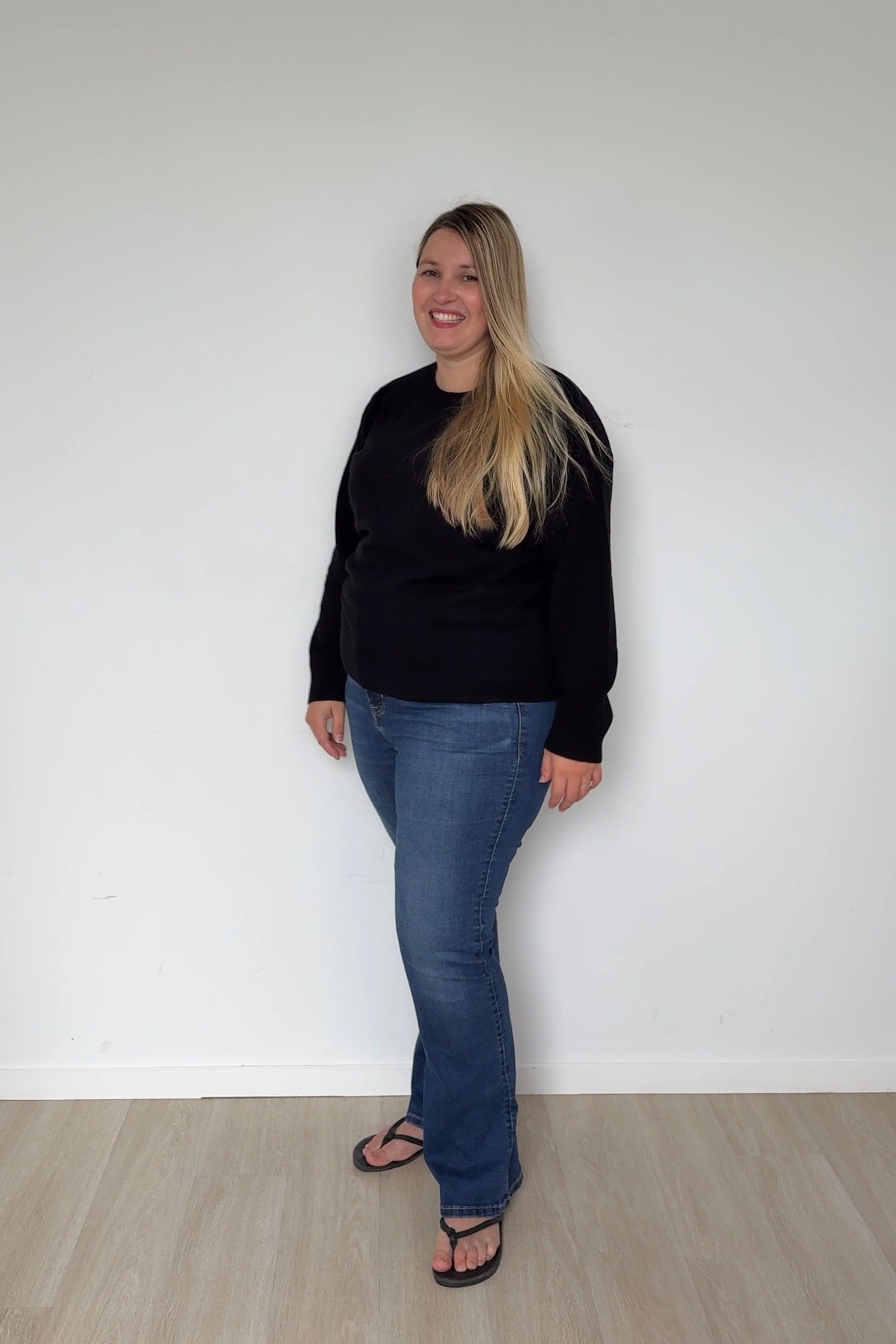 Black Pure Cashmere Crew Neck Jumper