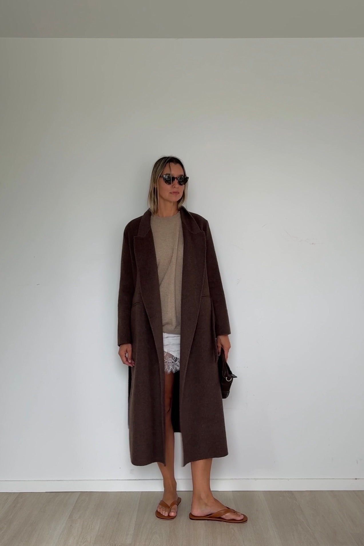 Pure Wool Full Length Coat Cocoa