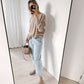 Boyfriend Pure Cashmere Crew Neck Jumper Oatmeal