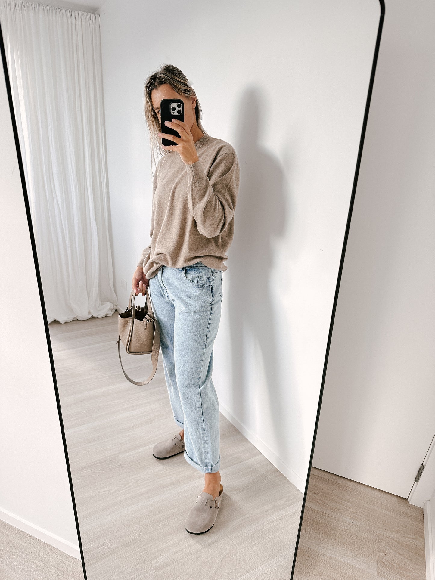 Boyfriend Pure Cashmere Crew Neck Jumper Oatmeal