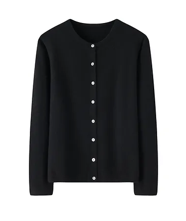Black Pure Merino Cardigan