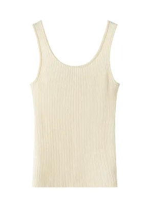 Cashmere Ribbed Tank Coconut