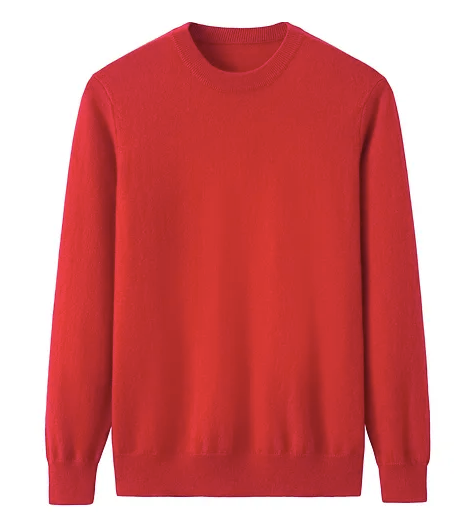 Boyfriend Pure Cashmere Crew Neck Jumper Cherry Red