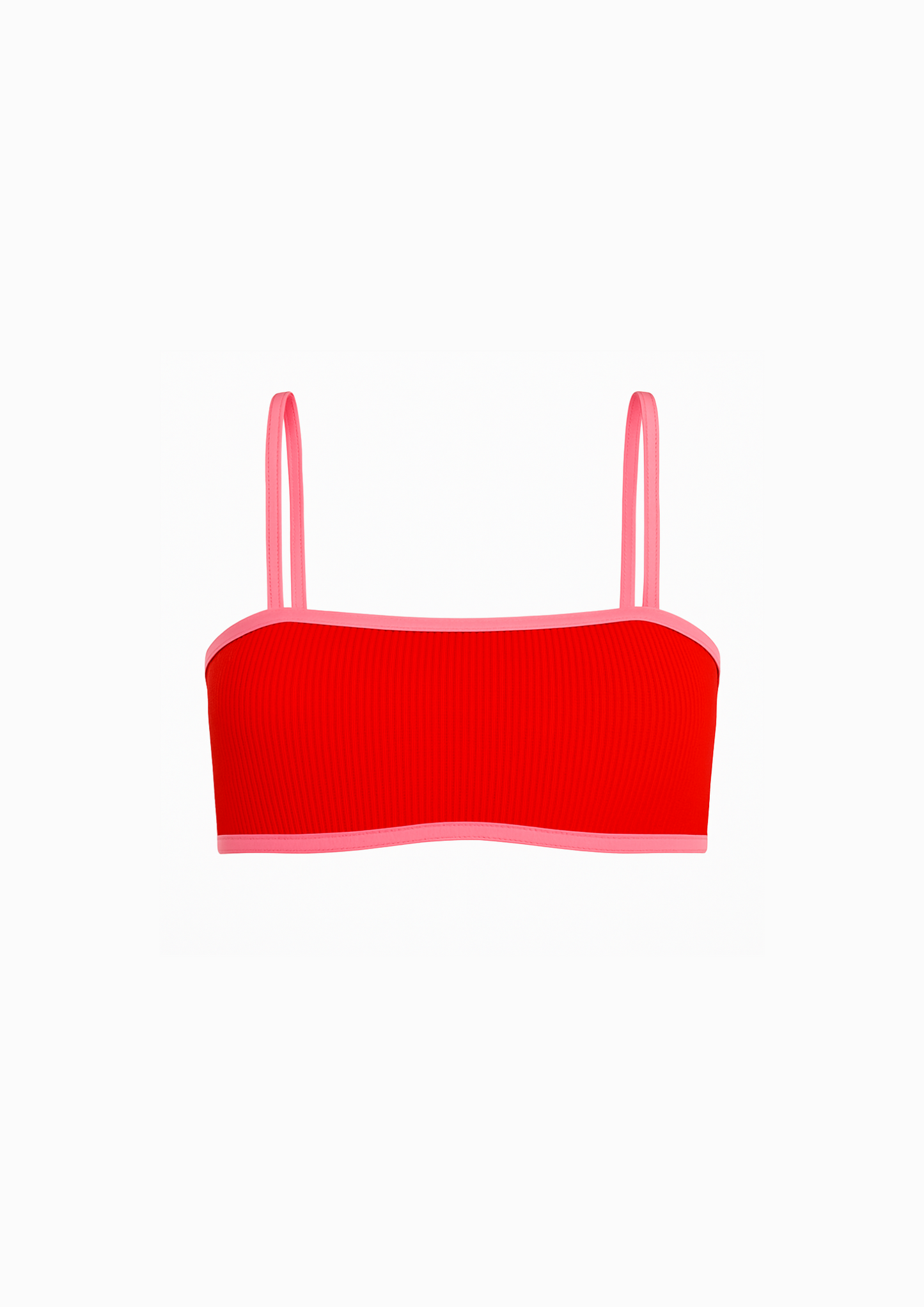 Pink/Red Contrast Reversible Bikini Top