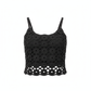 Ghost mannequin black eyelet crop top - 1 row showing