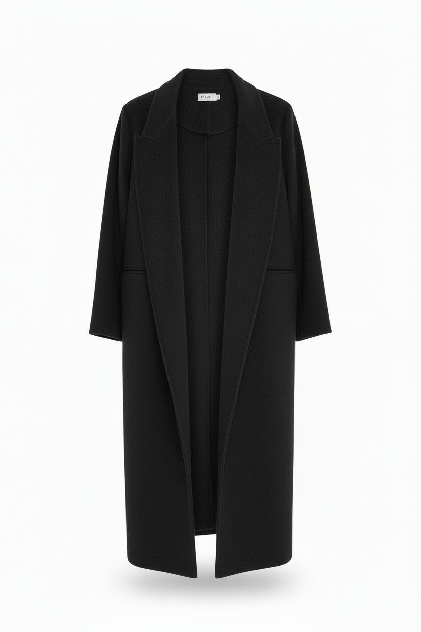 Ghost mannequin black wool coat - no lining