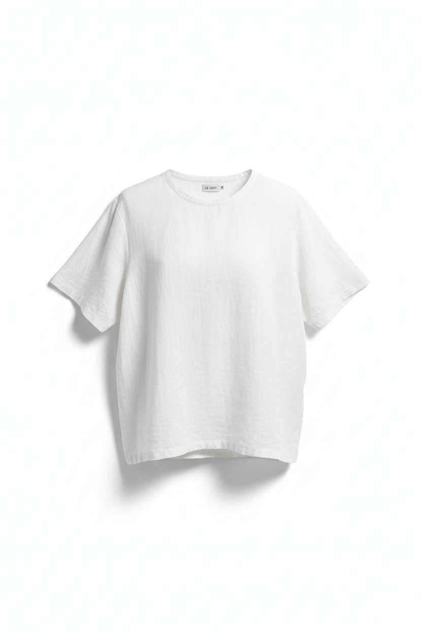 Ghost mannequin white linen boyfriend tee - improved