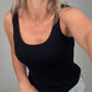 Pure Cashmere Ribbed Tank Black