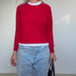 Pure Cashmere Crew Neck Jumper Cherry Red