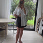 Black Linen Skorts