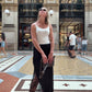 Asti Eco Silk Lace Long Skirt Black