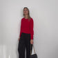 Pure Cashmere Crew Neck Jumper Cherry Red