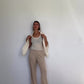 Pure Cashmere Ribbed Tank Coconut