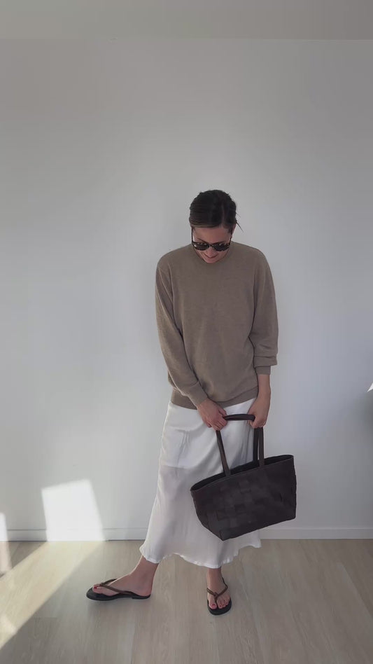 Boyfriend Pure Cashmere Crew Neck Jumper Oatmeal