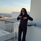 Bias Cut Pure Silk Pants Black
