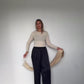Crème Pure Cashmere Tassel Scarf