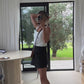 Black Linen Skorts