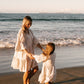 Gingham Summer Linen Dress Latte