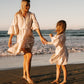 Gingham Summer Linen Dress Latte