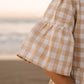 Gingham Summer Linen Dress Latte